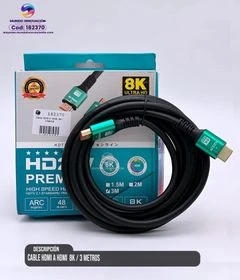 Cable HMDI a HDMI 8K / 3 metros