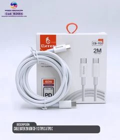 Cable Baten 2M 60W CB-113 Tipo C a Tipo C