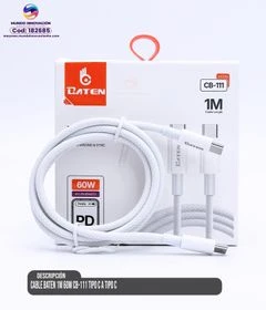 Cable Baten 1M 60W CB-111 Tipo C a Tipo C