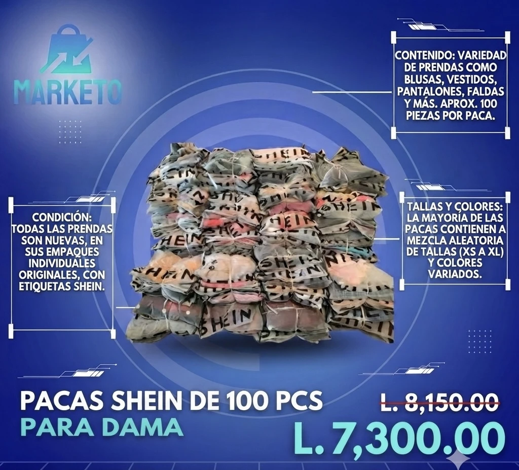 PACAS DE SHEIN 100 CPS