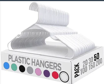 GANCHO DE ROPA DE PLASTICO BLANCO