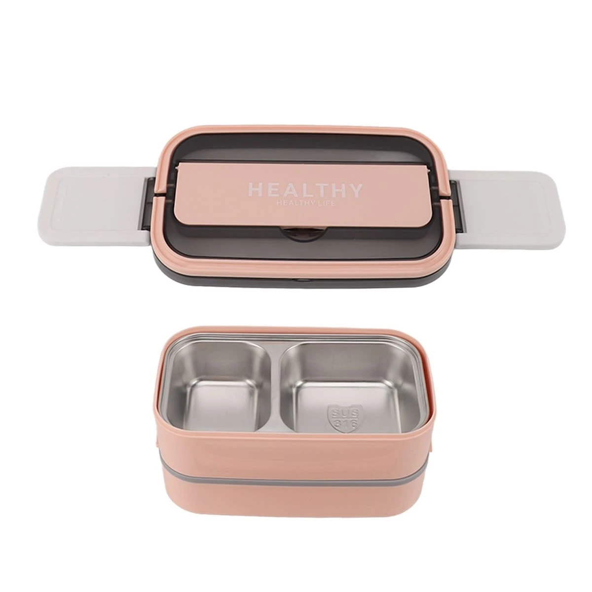 FIAMBRERA LUNCH BOX DE 3 NIVELES RECTANGULAR CON USO EN MICROONDAS