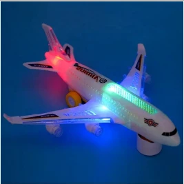 JUGUETE AVION ELECTRICO CON PANTALLA DE LUCHES COLORIDAS 3D